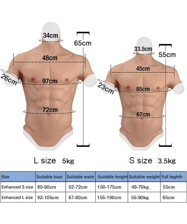 YIQI Silicone Muscle Chest Vest - Large-X-Large Ivory White | Realistic Male Abdominal Muscle Simulation Skin - Buy Online on GoSupps.com