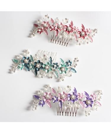 Angoily Floral Hair Accessories Rhinestone Barrettes Bride Hair Jewels for Women Hair Accessories Hair Accessories for Women Hair Clip Hair Pin Alloy Headwear Comb Miss Grace - Buy Online on GoSupps.com