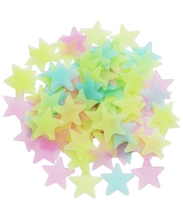 100Pcs Stars Glow in The Dark Luminous Fluorescent Plastic Wall Stickers Full Colour 3cm - Buy Online on GoSupps.com