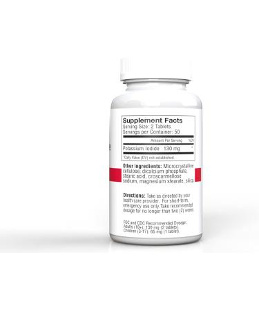 Pharmacist Select Potassium Iodide Tablets 130mg - 100ct, Short Term Use, KI Pills - Buy Online on GoSupps.com