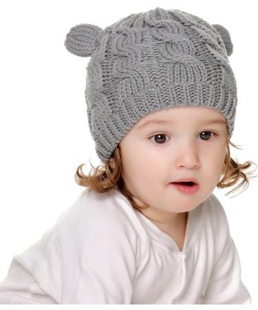 XYIYI Newborn Baby Winter Beanie Hat & Mitten Set for Boys Girls 6-18 Months - Grey - Buy Online on GoSupps.com