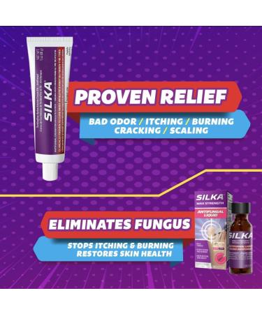 Silka Max Strength Antifungal Liquid & Cream Set - Effective Relief for Toenail Fungus Athlete's Foot & Ringworm - Fast Itch & Burn Relief - Buy Online on GoSupps.com