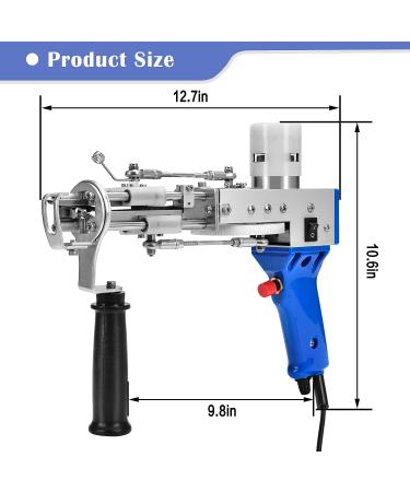 Tufting Gun 2 in 1 Cut Pile Rug Gun Electric Carpet Weaving Gun Handheld Flocking Machine for Quick Cut/Loop Pile (Blue) - Buy Online on GoSupps.com