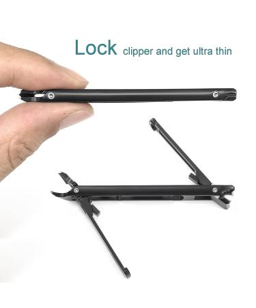 VOGARB Portable Nail Clippers for Thick Nails - Ultra Slim Folding Design with Safety Lock and File - Double Head Curved Trimmer for Toenail and Fingernail - Wide Jaw Opening Cutter (Black) - Buy Online on GoSupps.com