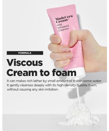 SKINRxLAB Made Cera Cream Mild Whipped Cleanser 100ml - Hydrating Facial Foam with Cica & Aloe for Sensitive Skin - Buy Online on GoSupps.com