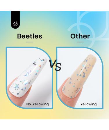 Beetles 2 In 1 Silver Glitter Top Coat - 15 ML No Wipe UV/LED Gel Nail Polish for Long Lasting Shine & Manicure Art - Soak Off Stars Moon Halo Decor - Buy Online on GoSupps.com