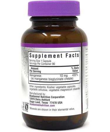 Buy Bluebonnet Nutrition Chelated Manganese 90 Vcaps - Boost Metabolism & Support Bone Health - Buy Online on GoSupps.com