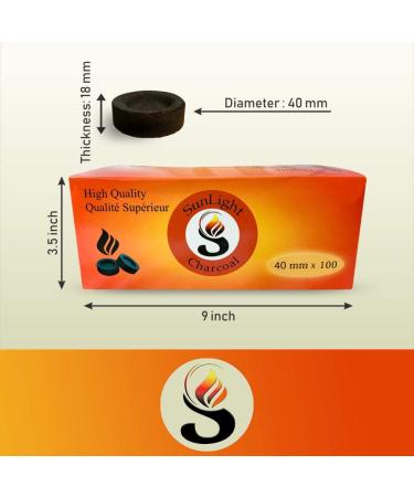 Charcoal Tablets for Incense - Quick Light Coal Disks 40mm Rolls - Slow Burn Briquettes - Instant Lighting (100 Pack) - Buy Online on GoSupps.com