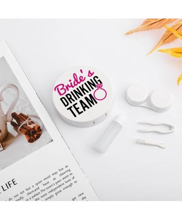 Bride's Drinking Team Round Case For Contact Lens Kit Storage Box with Mirror Printed - Buy Online on GoSupps.com