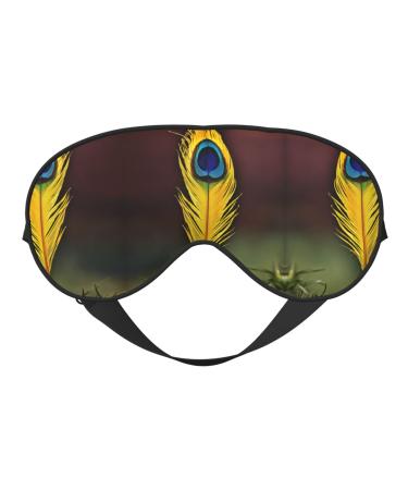 Feather Print Unisex Sleep Mask Double-Sided Eye Mask Ideal for Sound Sleep and Skin Care