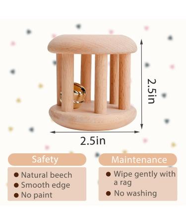 Montessori Toys for Babies | Organic Wooden Bell Rattles | Fun & Intellectual Baby Shower Gifts - Y-WJ04 - Buy Online on GoSupps.com