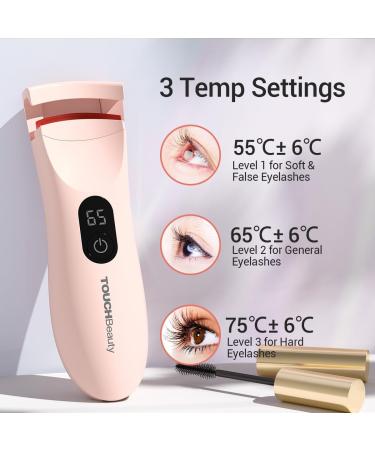 TOUCHBeauty AG-2316EU Heated Eyelash Curler with LED Display Electric Eyelash Curler with 3 Temperature Settings Natural Swing with Heating Silicone 10s Fast Heating and Long Durability - Buy Online on GoSupps.com