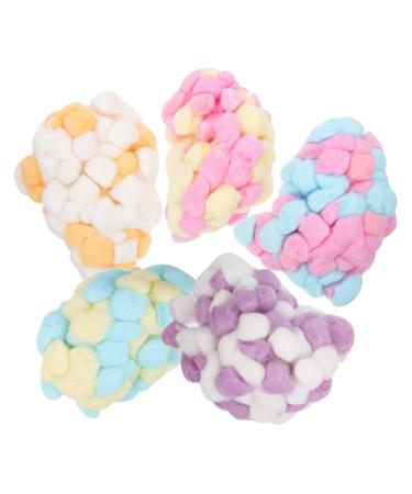 Sewroro 500pcs Colored Cotton Balls Small Pom Poms Degreasing Cotton Ball for Face Cleansing and Makeup Removal Home Use