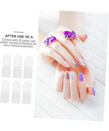FRCOLOR 40 Pcs Nail Case Nail Art Tips Cover Shield Nail Varnish Tip Finger Nail Soak off Nail Polish Soaker Peel Polish Nail Polish Holder Reusable Soak off Caps Gelt Plastic Remover Milk 4x2cmx2pcs As Shownx2pcs - Buy Online on GoSupps.com