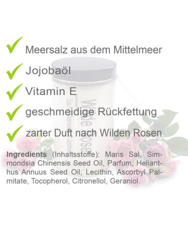 Frankonia Bath & Spa Sauna Salz Peeling - Wilde Rose 400g | Vegan Sea Salt Body Scrub with Jojoba Oil & Vitamin E - Paraben-Free Shower & Body Peeling for All Skin Types - Buy Online on GoSupps.com