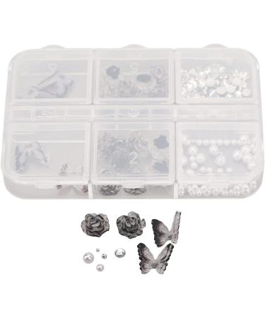 3D Black White Butterfly Nail Charms Nail Glitter Charm Rhinestones Ornaments Nail Art Decorations Glitter Accessories for DIY Craft Nail Art Design Manicure Decor - Buy Online on GoSupps.com