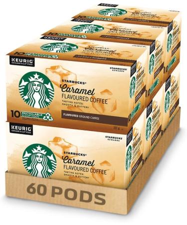 STARBUCKS Caramel Flavoured Ground Coffee 311g Bag & Caramel K-Cups Single Serve Keurig Compatible Caramel Flavoured Coffee Pods for Keurig Brewers - 60 Capsules - Buy Online on GoSupps.com