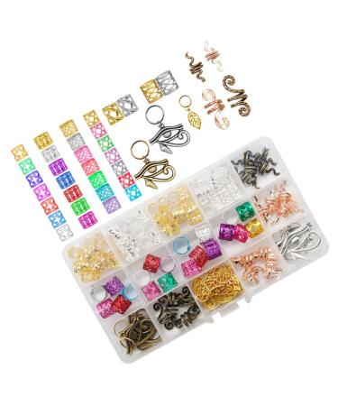 Uonlytech Dreadlocks Braiding Bead Colorful Hair Braid Rings Dreadlocks Metal Hair Cuffs Hair Pendants Decoration Clips Delicate Hair Coils Braiding Hair Cuffs Assorted Hair Jewelry Braids