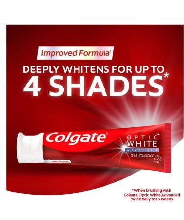 Colgate Optic White Advanced Teeth Whitening Toothpaste Sparkling White 133 mL - Buy Online on GoSupps.com