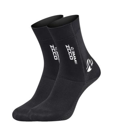 Neoprene Socks Diving Scuba Socks Wetsuit Fin Booties for Men Women, 3MM Surfing Sock Thermal Flexible Anti Slip for Swimming 3mm Black Large