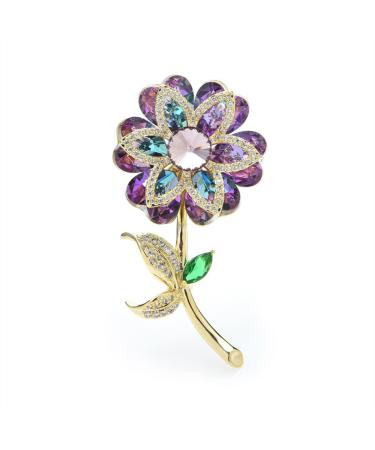Pin Jewelry Gifts for Women Ladies Fashion Accessories Ladies Elegant Crystal Flower Brooch Wedding Flower Party Brooch Brooches & Pins
