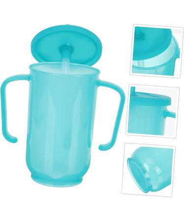 Luxshiny 2pcs Tumbler Care Lid with Handles and Straw | Water Proof | Elderly & Disabled Nursing | Bedridden Feeder | Bluex2pcs 15x12cmx2pcs - Buy Online on GoSupps.com