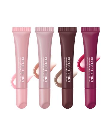 SONGVISON Set of 4 tinted peptide lip balms - Set of 4 lip balms in natural colors enriched with moisturizing oil for hydrating and nourishing care