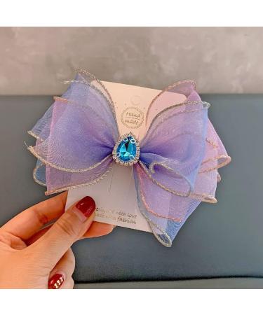 FEIFEI'S BOW Baby Girls Chiffon Diamond Crown Unicorn Hair Clip - Multi Colour Toddler Party Dress Costume Bow (Mix04) - Buy Online on GoSupps.com