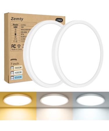 Zemty 2 pieces/3 000/4000/6500K LED ceiling light flat 15W 1800LM 18cm ceiling lights round ultra thin ceiling lamp led lamps ceiling lamps ceiling lighting for bathroom kitchen bedroom white 2 pieces 18cm
