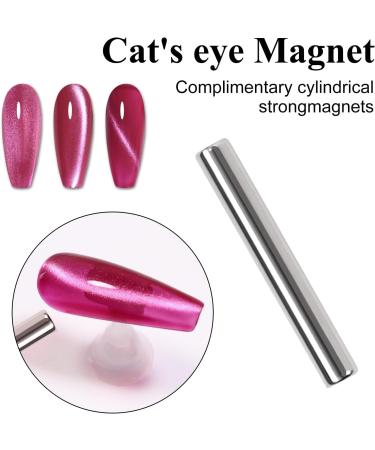 Imtiti Cat Eye Gel Nail Polish 15 ml Rose Red Holographic Crystal Diamond Cat Eyes Glitter UV Soak Off Gel Nail Polish with Magnetic Stick for Nail Art 1 Piece - Buy Online on GoSupps.com
