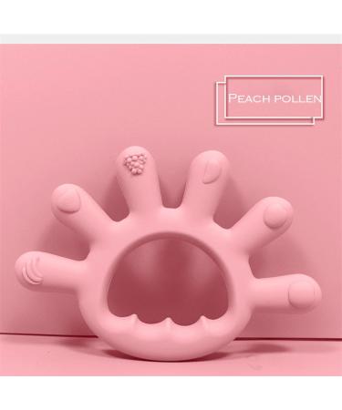 KLXQ Silicone Baby Teethers-Super Soft Silicone Baby Soothing Teteher Pacifier  Teething Toys (Color : Peach Pollen) Yellow Mint Green