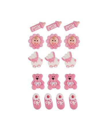 G nthart 16 Sugar Figures for Baptism & Baby Shower - Pink Sprinkles | International Shipping - Buy Online on GoSupps.com