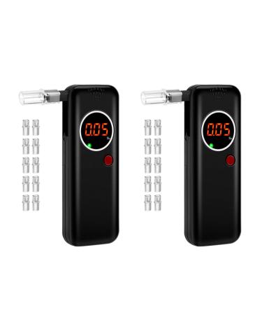 Bzwyonst 2X Alcohol Breathalyzer Digital Display Grade Accuracy Alcohol Breath Tester Alcohol Tester with 20 Mouthpieces