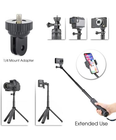 SOONSUN 3-in-1 Aluminum Selfie Stick | Waterproof Monopod for GoPro, DJI, AKASO, SJCAM | Telescoping Pole with Tripod Stand - Buy Online on GoSupps.com