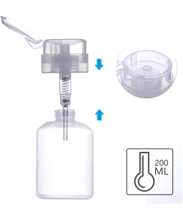 Biutee Lockable Pump Dispenser Bottle 200ml for Nail Polish & Makeup Remover - Clear Empty Bottle - Buy Online on GoSupps.com