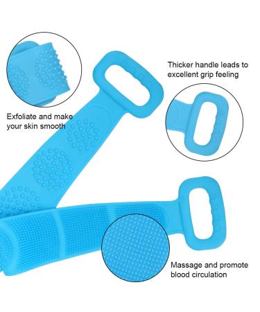 Silicone Back Scrubber for Shower - Exfoliating Body Brush - Easy to Clean - Blue - Buy Online on GoSupps.com