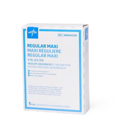 Medline Maxi Adhesive Sanitary Pads - Medium Absorbency - 9 Inches Long - Individually Packaged - Buy Online on GoSupps.com