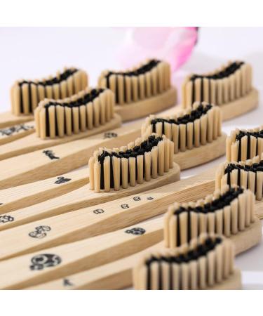 Cartoon Brush Soft Bamboo Toothbrush (10 Count) - BPA Free, Biodegradable, Environmentally Friendly with Curve Bristles for Effective Teeth Cleaning - Buy Online on GoSupps.com