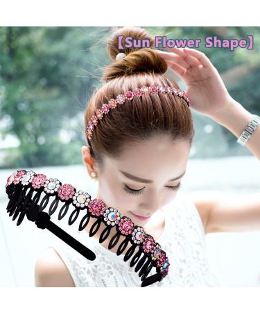 6-Pack Rhinestone Teeth Combs & Flower Crystal Hair Bands for Women - Non-Slip Hard Plastic Head Straps in 6 Shiny Colors | Luolipeya - Buy Online on GoSupps.com