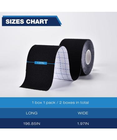 Kinesiology Tape(Black 2 Rolls) Unlock Your Full Potential with Kinesiology Original Cotton Elastic Premium Athletic Tape Breathable Latex-Free Hypoallergenic high ductility and Waterproof for Shoulder Knee Elbow Ankle Support - Buy Online on GoSupps.com