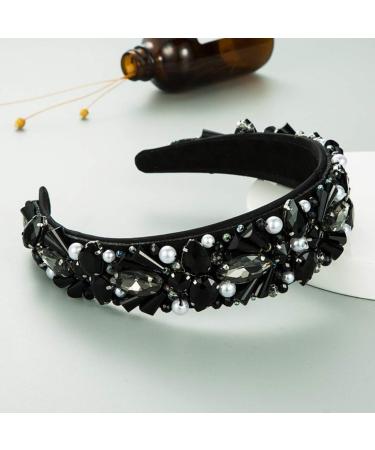 amangul Retro Luxurious Headband Colored Crystal Pearl Jewelry Hair Hoop Bandana(Ab) - Buy Online on GoSupps.com
