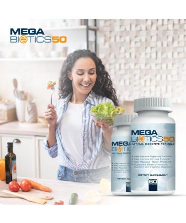 MegaBiotics50-40 Billion with 10 Probiotic Strains Dairy Soy and Gluten Free Strain Verified 60 Capsules - Buy Online on GoSupps.com
