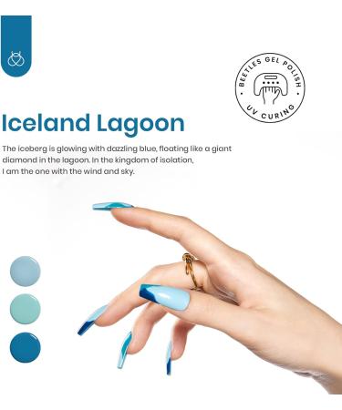 Beetles Gel Nail Polish Kit - Fall Winter Ice Blue Holiday Colors - Navy Blue Sparkle Set - DIY Manicure Gift for Women - Buy Online on GoSupps.com