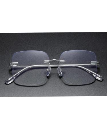 Rongchy Rimless Blue Light Blocking Glasses for Men & Women | Stylish Silver Eyewear for TV Phone Computer & Gaming - Buy Online on GoSupps.com