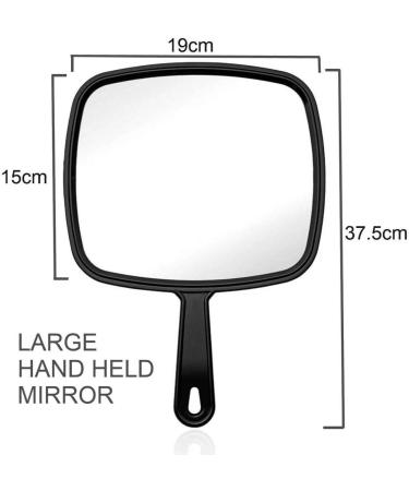 Lurrose Hand Held Mirror - Salon Barber Paddle Mirror with Handle (Black) - Buy Online on GoSupps.com