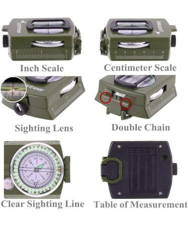 Sportneer Military Lensatic Sighting Compass  Compass Survival Tactical Compass Backpacking Compass Compact Handheld Compass with Carry Bag  Waterproof Boy Scout Compass for Hiking Camping Hunting Outdoor Army Green - Buy Online on GoSupps.com