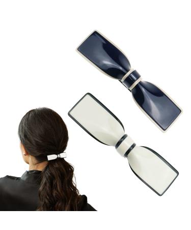 2 PACK Elegant Bow Tie Kawaii Hair Clips Metal Matte Hairpins Snap Japanese Hair Barrettes Hair Accessories for Women and Girls (Little) 2.56x0.67 Inch