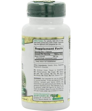 Natures Bounty Black Cohosh 540mg Capsules - 100 Count - Buy Online on GoSupps.com