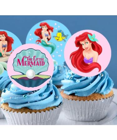 24 x Pre-Cut The Little Mermaid 1 Edible Stand up Wafer/Rice Paper Cupcake Cake Dessert Toppers Birthday Children's Party Ariel Decorations (The Little Mermaid 1) - Buy Online on GoSupps.com