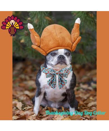 Unique Style Paws Dog Collar - Comfortable Cotton Collar with Fly for Young Girls' Dogs - Perfect for Thanksgiving Flying Festival - Small 10-16in - Turkeyparty - Buy Online on GoSupps.com